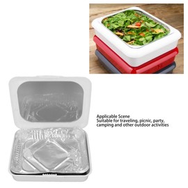 Foil Pan, Dual Design Foil Tray Holder Set with Lid, High Insulation Lightweight Portable Foil Baking Pan for Travel, Picnic, Party, Camping, Easy to