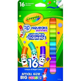 Crayola Pip-Squeaks Skinnies Washable Markers, Assorted Colors 16 ea