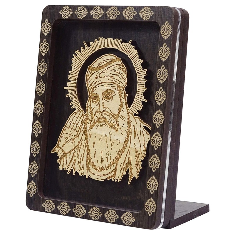 Wooden Frame Shree Gurru Nanak Dev Home Decor Double Sided