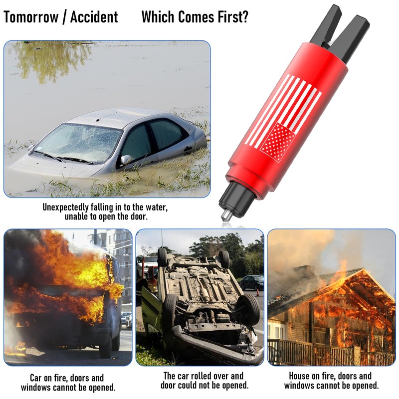 QWEZOTUY 2-Pack Safe Hammer Glass Breaker, Car Hammer Seatbelt Cutter