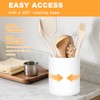 Extra Larae Rotating Utensil Holder Kitchen Utensils Caddy White 360°Plastic