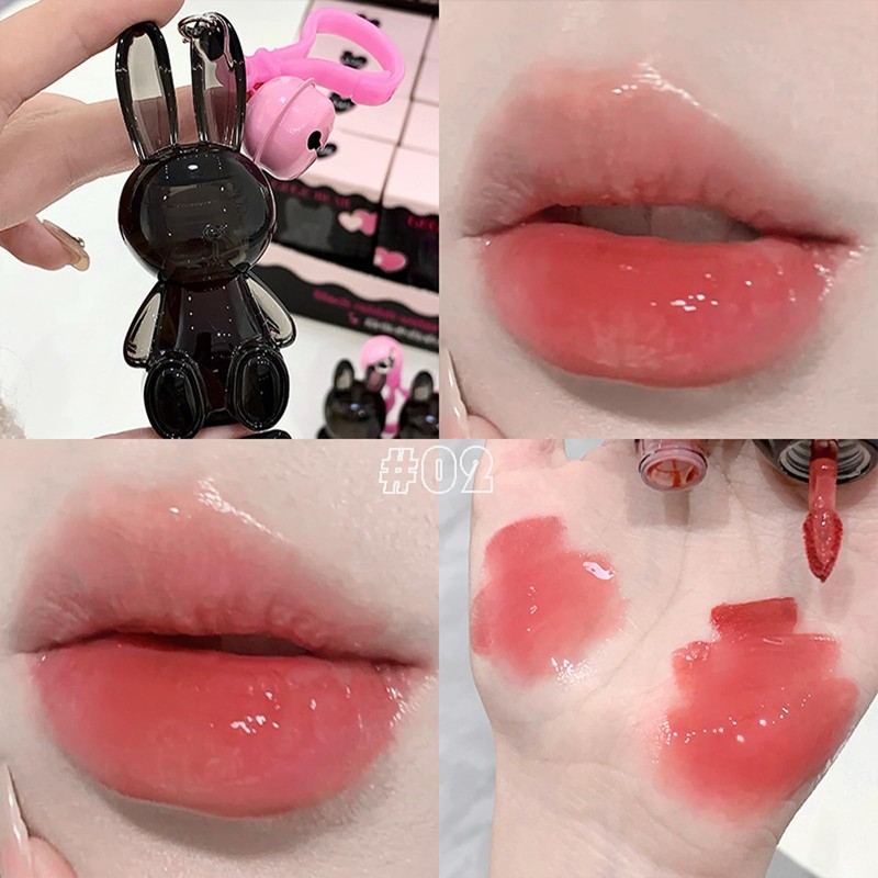 DENESTUP 3Pcs Bunny Hydrating Lip Gloss Set, Jelly Liquid Lipsticks