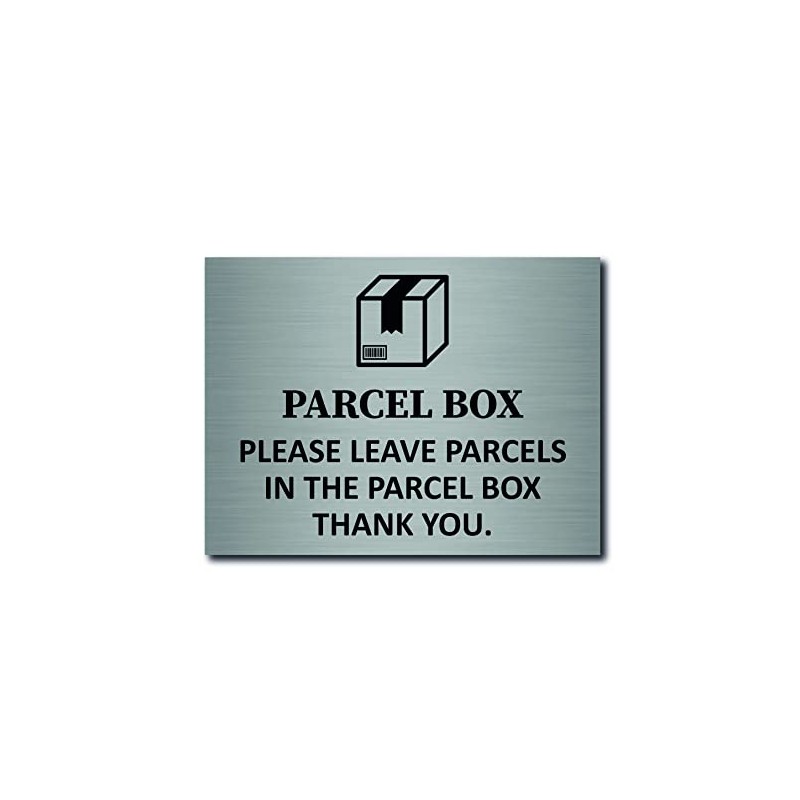 PLEASE LEAVE PARCELS IN THE PARCEL BOX THANK YOU. METAL