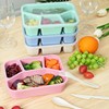 NAJIESUN Snack Box, 4-Pack Lunch Box with Spoon Fork, 5