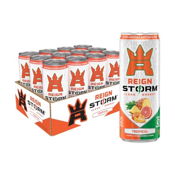 REIGN Storm, Tropical, Fitness & Wellness Energy Drink, 12 Fl
