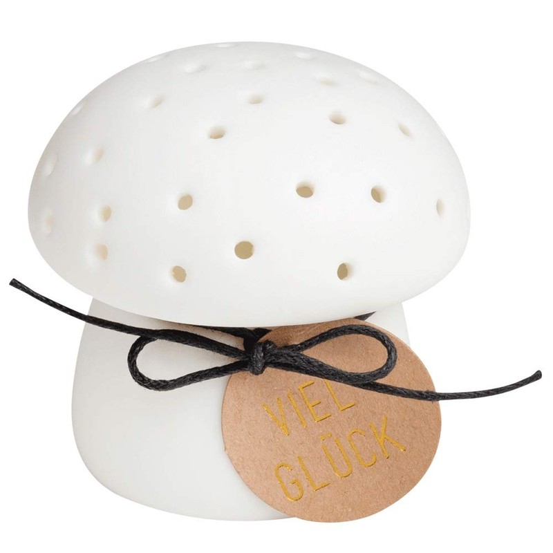 Räder LED Light Message - Good Luck Mushroom, White