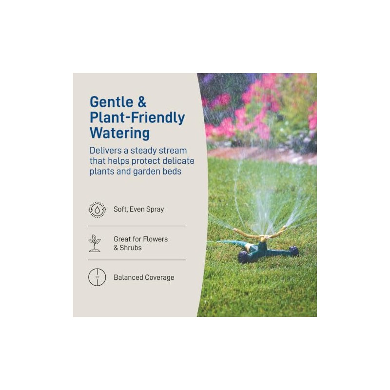 Orbit 3-Arm Metal Sprinkler with Wheel Base for Lawns