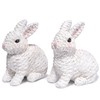 Hodao Set of 2 Woven Easter Bunny Figurines - 4.8"