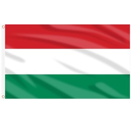AhfuLife Hungary Flag 90 x 150 cm, Pack of 2 Hungarian Flag, Bright Colours with Brass Eyelets, Germany Flag for 2024 Football Euro Euro Olympic National Day Party Bar Decoration