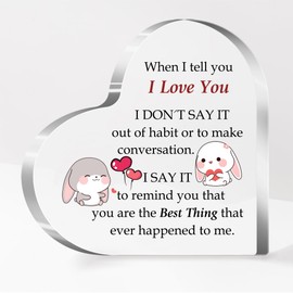 Acrylic Plaques Wife Husband Heart Ornaments Valentine's Day My Woman Man Birthday Gifts Desk Sign Romantic Sweetheart Wedding Anniversary Home Decoration Christmas Keepsakes Engagement Soulmates