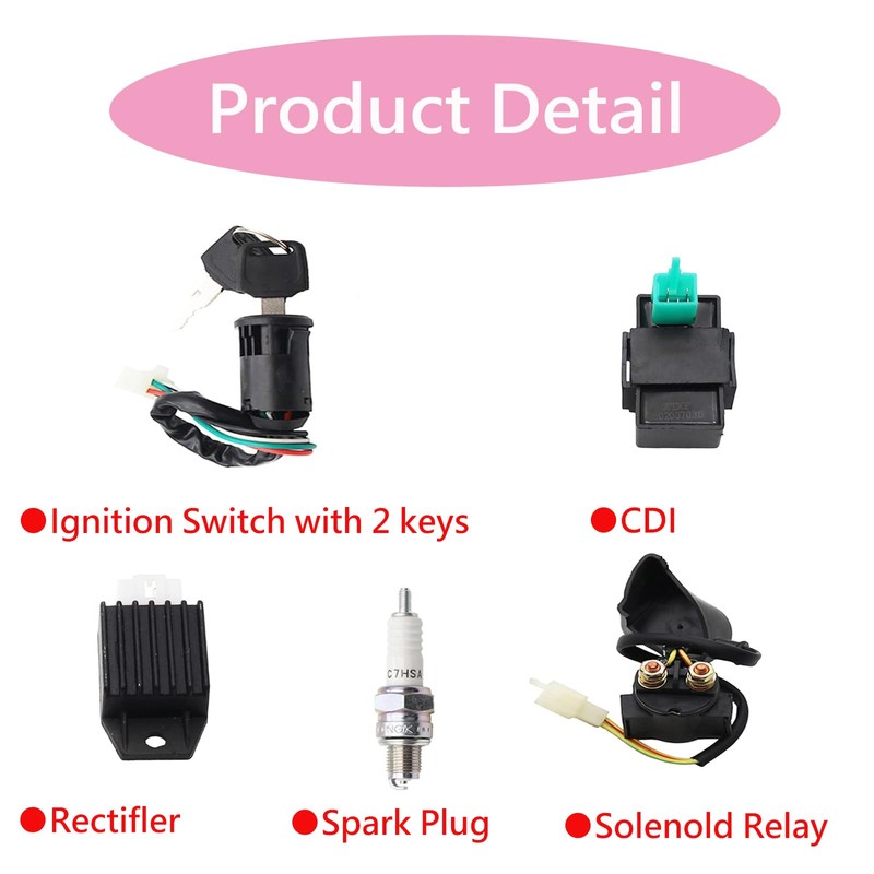 Full Electrics Wiring Harness Coil CDI Spark Plug Kits for