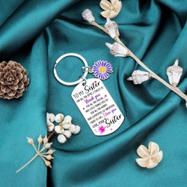 Sister Gifts from Sisters Birthday Gifts for Sister Adult Big Little Sister Gifts for Girls Teen Purple Gifts for Women Thanksgiving Gifts Ideas Keychain Best Sisters ever Gifts Christmas Key Rings