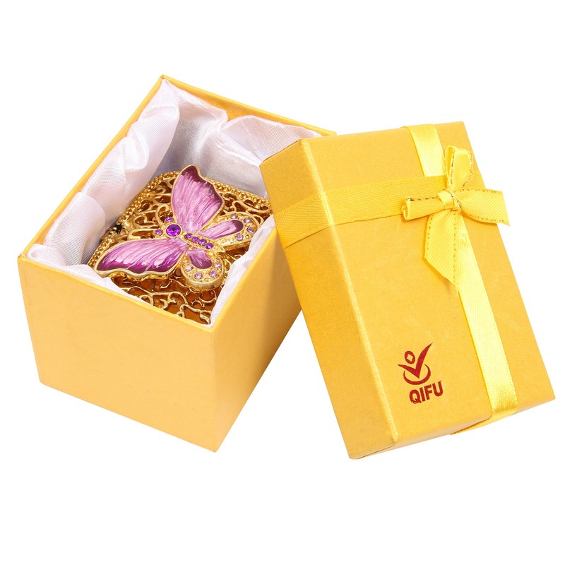 QIFU Hand Painted Butterfly Style Decorative Enamel Trinket Box(QF835)