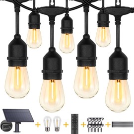 ZJOJO Solar String Lights Outdoor Waterproof 100FT,Solars Light Outdoor with 30+2 Shatterproof Bulbs IP65, Patio Lights SolarPowered &USB Port, LED String SolarLights for Outside Decor