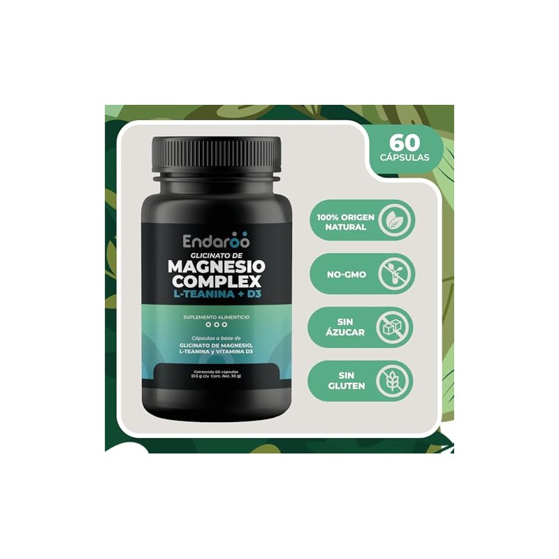 Glicinato Complex con L-Teanina y Vitamina D3 | Magnesio de