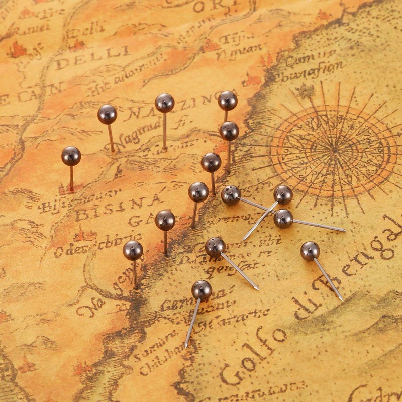 Small Round Map Tacks,200 Pack Map Push Pins with 1/8
