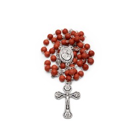 Mondo Cattolico Rosary Beads catholic for Women and Men Blessed During Pope's Angelus, Original Rose Scented Rosary with Our Lady of Good Health Center Medal - Perfect catholic gifts