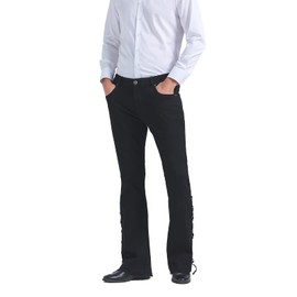 Wbestwind 70s Disco Pants for Men Relaxed Stretch 60s 70sBell Bottom Fit Comfort Flared Retro Leg Denim Vintage Jeans,Flo,TAG M