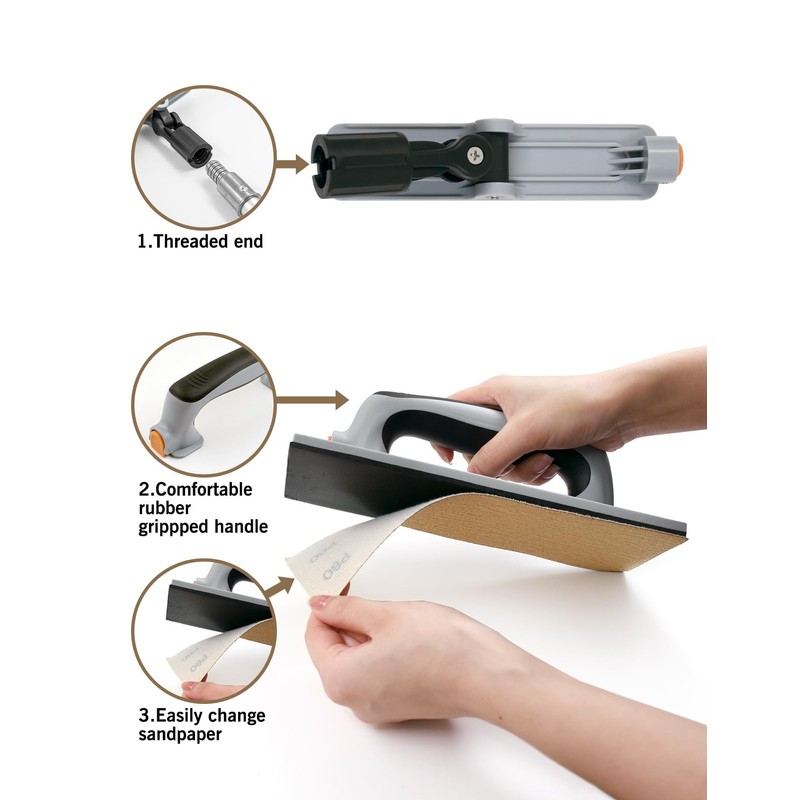 ROLLINGDOG Drywall Pole Sander - Hand Sander with 6PC Sandpaper,Use