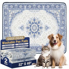 DEEP DEAR Washable Pee Pads for Dogs 32"x40" (2 Pcs), Reusable Dog Pads Extra Large, Super Absorbent Puppy Pads XL, Waterproof & Leak-Proof Dog Pee Pads, Non-Slip Training Pads for Pet Housebreaking