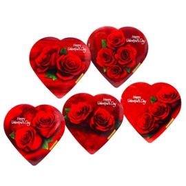 Elmer Chocolate Valentine's Day Rose Flowers Heart Shaped, 2 Ounce Chocolate Gift Box with 20 Pcs Random Colorful 3D Stereo Tattoo Flower Sticker Temporary Waterproof Beautiful Body Art (5 Pack