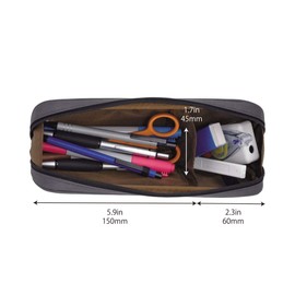 LIHIT LAB Pen Case, 9.4 x 1.8 x 3 inches, Orange (A7552-4)