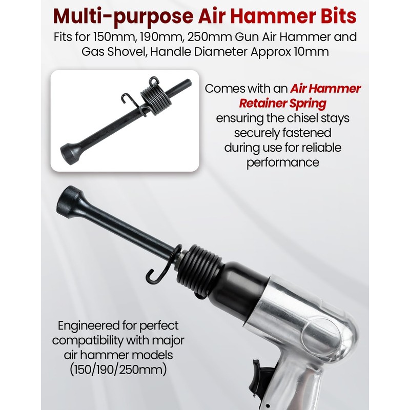 DUPDMKIN 4Pcs Air Hammer Bits Set, Air Hammer Attachments Kit,