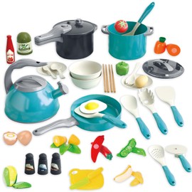 Kitchen Toy for Children, 61 Pieces Pot Set for Children's Kitchen, Cooking Set, Kitchen Toy 3 4 5 Years