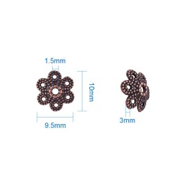 PH PandaHall 180pcs Flower Bead Cap, 6 Colors Bead End Caps Alloy Filigree Metal Multi-Petal Spacer Beads Caps End Charm Caps for DIY Earrings Bracekets Necklace Jewelry Craft Making