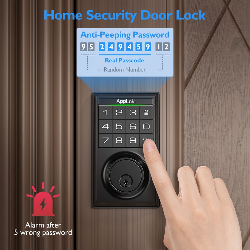 Aibocn Electronic Keypad Deadbolt Door Lock, Auto Lock, Keyed Entry