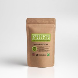 Strength & Spices Immune System Booster, Turmeric and Black Pepper with Moringa Powder, and Maca, Antioxidant-Rich Blend to Improve Immune Functions and Overall Wellness, 1000mg, 60 Capsules, Refill