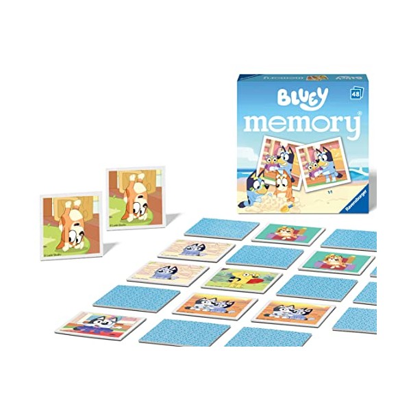 Ravensburger Bluey Mini Memory - Matching Picture Snap Pairs Game For Kids Age 3 Years and Up