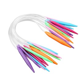 Multicolor Plastic Needles Suitable for Colorful 12 PCS Circular Knitting Needle Set for Making Sweaters (40CM Long)