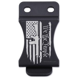 HolsterSmith KYDEX Belt Clip for Holsters & Sheaths – (FOMI Design - w/USA Flag - We The People/AR) - (Fits 1.50in Belts) - (Inside-The-Waistband/IWB) - (USA Made) - (1 Pack)