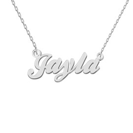 GR35Z9 Jayla Name Necklace Silver for Women Dainty Letter Pendant Jewelry Necklace for Mother