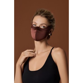 SilRiver Beauty Silk Mask – UPF 50+ Sun Protection, Acne-Friendly & Post-Laser Recovery, Dual-Sided Design for Sensitive Skin (Coffee and Moon White)