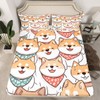 Kids Dog Fitted Sheet Cute Cartoon Dog Printed Bedding Set