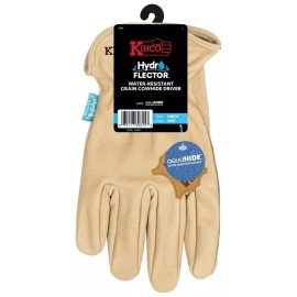 Kinco 398P-XL X-LARGE  HydroFlector Men's Medium Tan Cowhide Driver Gloves