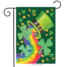 St. Patrick's Luck Garden Flag Rainbow Shamrocks 12.5" x 18" Briarwood Lane