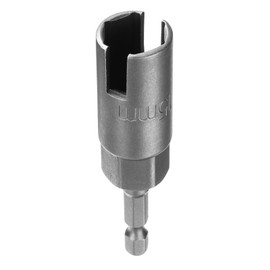 sourcing map H15 Wing Nut Driver 15mm Metric 6-Point Socket 1/4" Hex Shank Power Deep Slot Wing Nut Drill Bit CR-V Steel Wrench Impact Driver Tool for Panel Nuts Bolts Screw Eyes