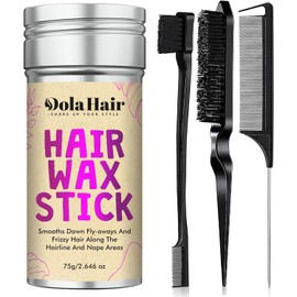 Dolahair Hair Wax Stick for Flyaways Hair Wax Stick for Kids Women Hair Accessories for Women Girls Hair Bun Maker Accessories Slick Back Hair Brush 3 Pcs Set