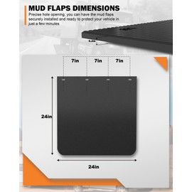 TIROL 24"x24" Mud Flaps for Semi Trucks - Heavy Duty Mudflaps, All-Weather Protection, Universal Fit for Trucks & Tractors & Trailers, 2 Pack