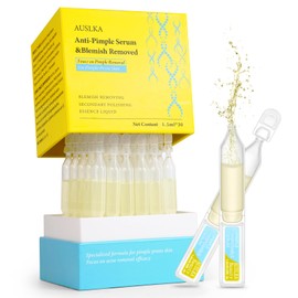 AUSLKA Anti-Pimple Serum Vials, 10% Salix Alba (Willow) Bark Extract Serum, for Oily/Pimple Skin | Oil Control & Eliminate Pimple | Single-Use Vials(1.5ml*30)