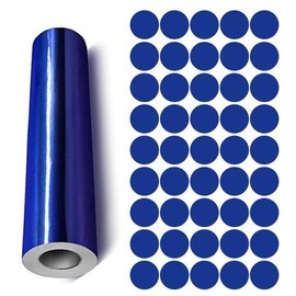 Dots Round Vinyl Color Coded Inventory Label Chrome Blue 3/4 Inch Stickers Pk of 45