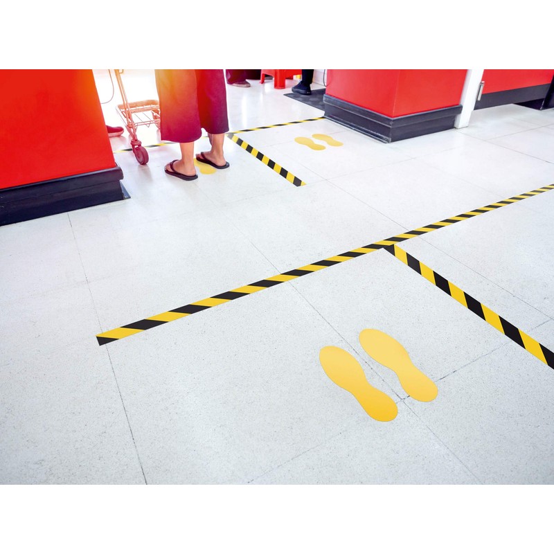 Durable Floor Stickers Footprint Removable 90 mm x 0.2 mm