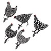 5Pcs Rooster Silhouette Acrylic Hollowed Assorted Style Rich Details Black