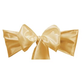 Royalty Decor - Lazo decorativo para silla de satén diseñado para bodas, eventos, banquetes, decoración del hogar y cocina (10, dorado)