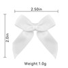 50Pcs White Self Adhesive Satin Ribbon Bows For Gift Wrapping