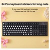 Raised Keyboard Stickers for Long Nails with Letters, Soft Silicone