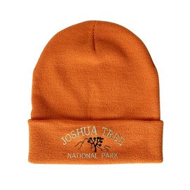 USmania Joshua Tree National Park Embroidered Beanie Winter Hat Camping Beanie Hiking Beanie Mountain Beanie (US, Alpha, One Size, Orange)